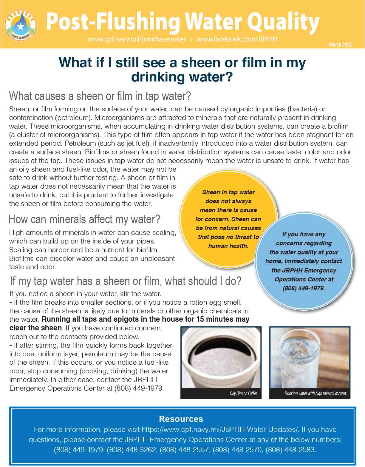 Post-Flusing Water Quality fact sheet