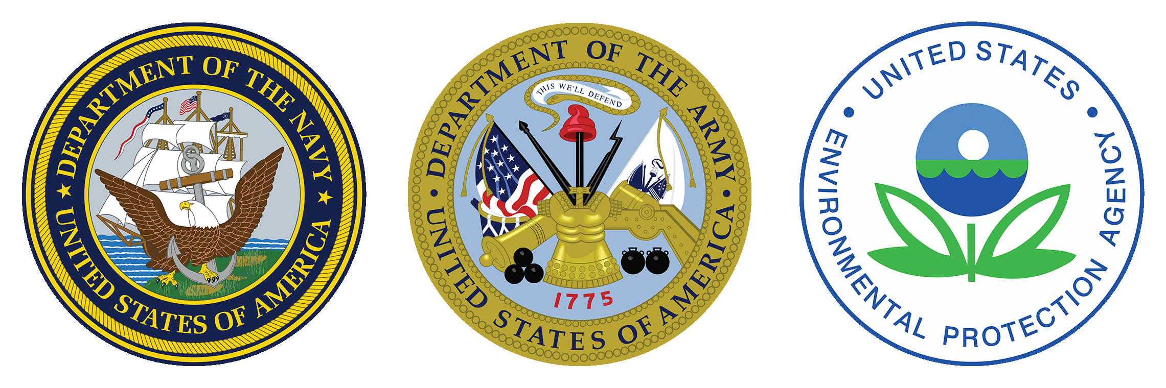 Department of the Navy, Department of the Army and Environmental Protection Agency logos